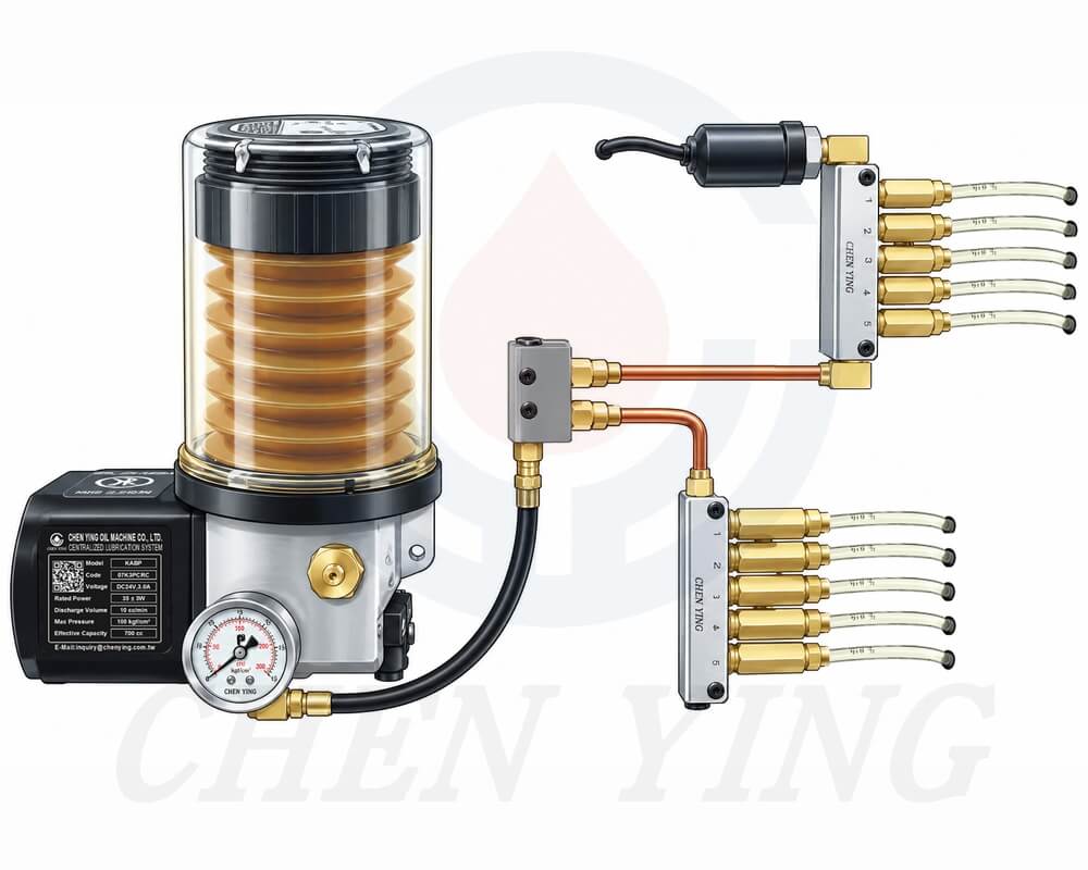 Pressure-Relief Type Grease Electric Lubricator with Volumetric Distributor