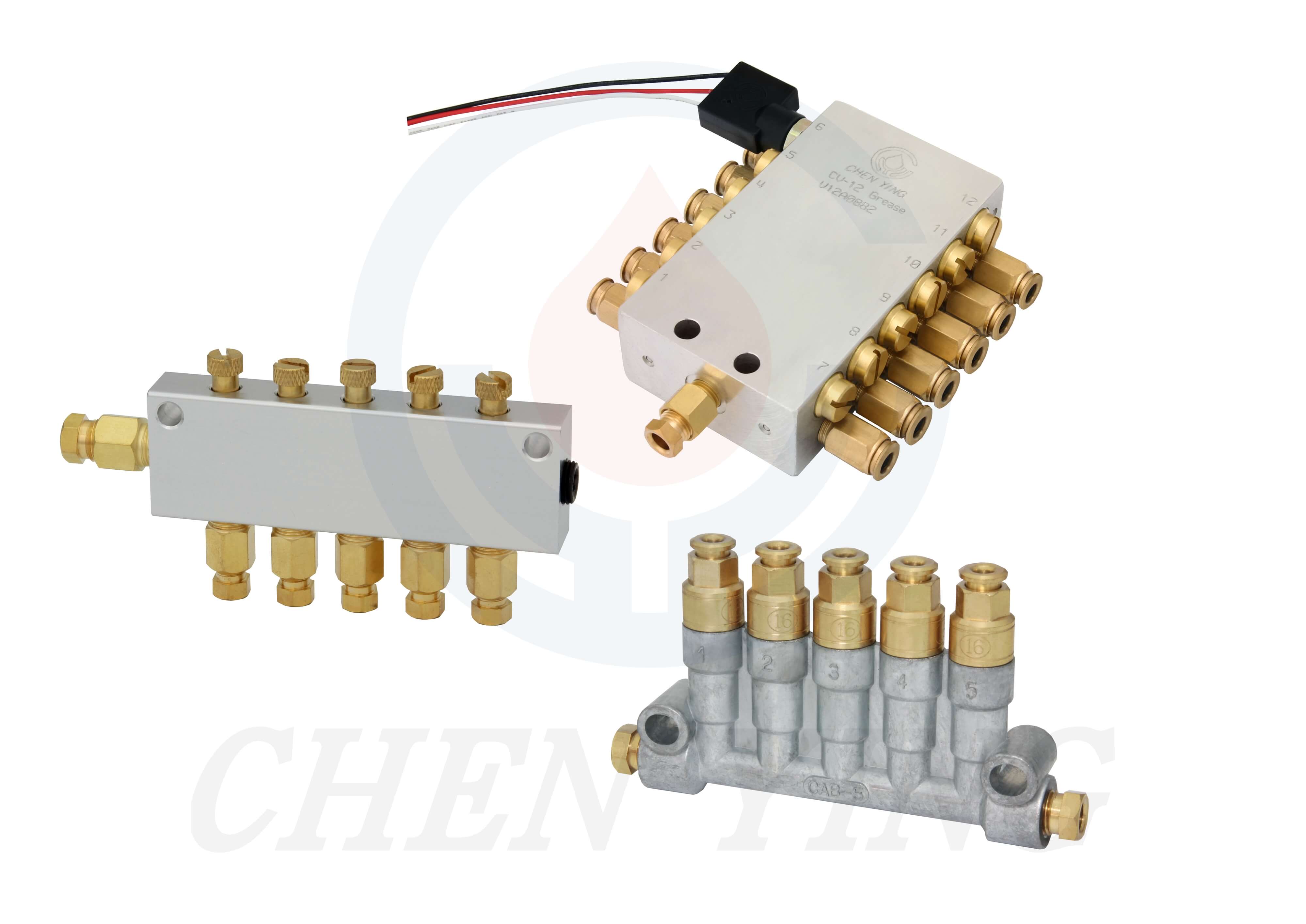 Adjustable distributors, volumetric distributors, progressive distributors